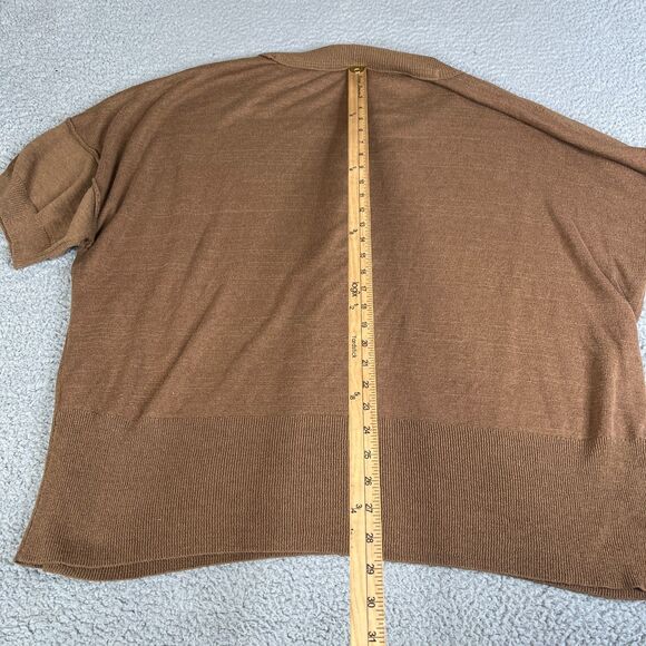 Free People Sweater Women Medium Brown Acrylic Cotton Blend Oversized Ribbed - Picture 7 of 11